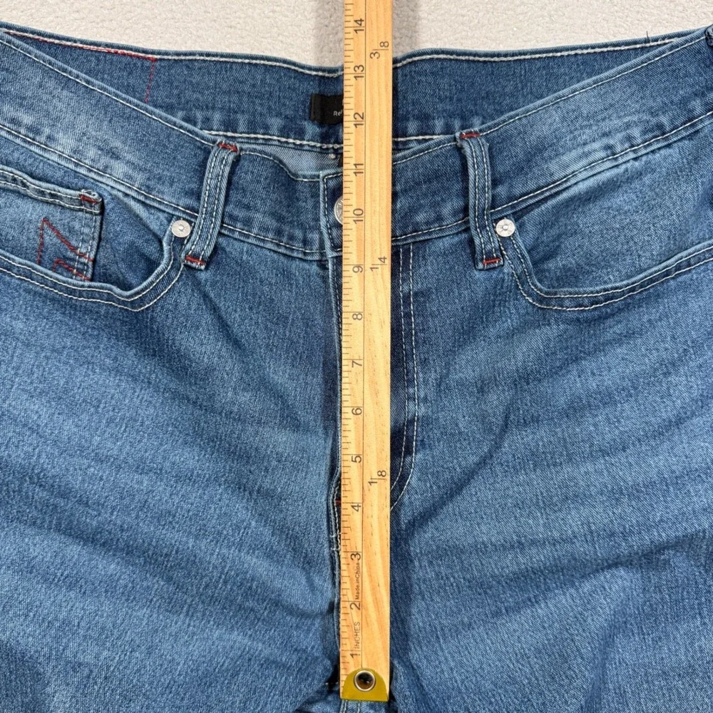 True Religion Ricky Relaxed Straight Jeans‎ Mens 36x33 Blue Denim Stretch